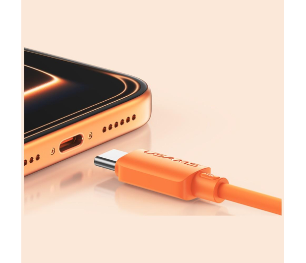 USAMS Kabel 60W 3A Silicone Fast Charging USB-C do USB-C pomarańcz - 1568985 - zdjęcie 17